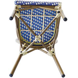 restaurant <span class=keywords><strong>de</strong></span> patio <span class=keywords><strong>de</strong></span> couleur bleue multicolore française chaises <span class=keywords><strong>de</strong></span> bistrot <span class=keywords><strong>de</strong></span> rotin en aluminium <span class=keywords><strong>de</strong></span> café extérieur <span class=keywords><strong>de</strong></span> jardin - Product Image 5