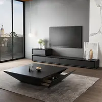Nordic Luxury Wooden Square Black Coffee Table