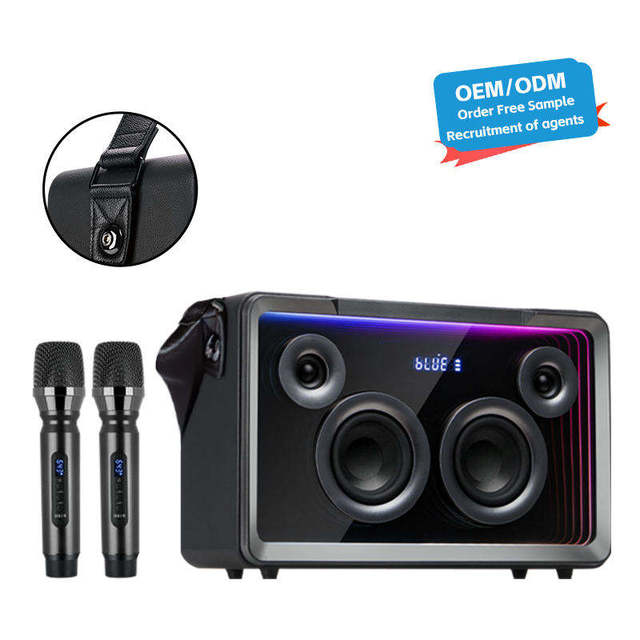 SKD Portable Karaoke Machine Systems Outdoor Blue Tooth Speaker With Wireless Karaokes RGB Light Dual Singing Microphone Speaker