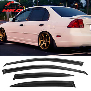 Convient pour Honda Civic Sedan 01-05, visières de fenêtre en acrylique style Mugen, protection contre le soleil et la pluie, 4 pièces - Product Image 1