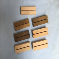 Base en bois rustique pour porte-panneau acrylique, porte-menu A5, bloc en bois avec fente personnalisée, support d'affichage en bois pour cartes