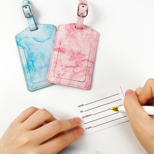 Porta Tarjetas de Embarque de Cuero PU de Lujo con Diseño de Mármol, Personalizable, Multicolor, Resistente al Agua, Etiqueta para Equipaje - Product Image 2