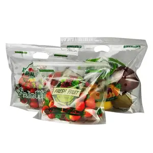 Sacos Perfurados Resealable De Frutas E Legumes Levante-se O Malote De Frutas Frescas Com Furos De Ventila Embalagem Sacos De Zíper De Plástico