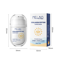 Crème solaire SPF 50 multi-peptides, collagène, hydratation intense, texture lisse, protection imperméable pour l'extérieur, usage quotidien, 30 ml