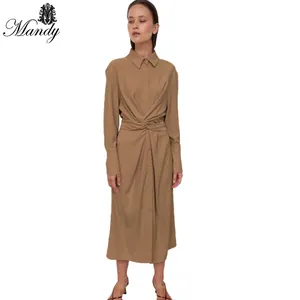 Mandy 2023 bahar elbise kadınlar yeni varış gömlek elbise uzun kollu kadın