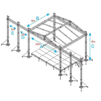 Estructura de Iluminación de Aluminio Negra para Eventos, Fiestas, Espectáculos, Conciertos, Escenarios con Techo