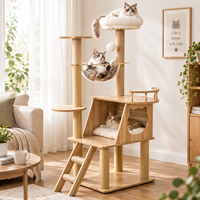 Arbre à chat de luxe Y-37 avec capsule spatiale, poteaux à gratter et condo pour grands chats