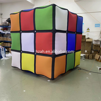 Cube magique géant gonflable cube puzzle gonflable avec lumières led pour la publicité