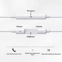 Écouteurs filaires intra-auriculaires blancs en promotion, cordon de 1,2 m, interface Type-C/3,5 mm, sans réduction de bruit, pour jeux, appels vidéo et trajets quotidiens