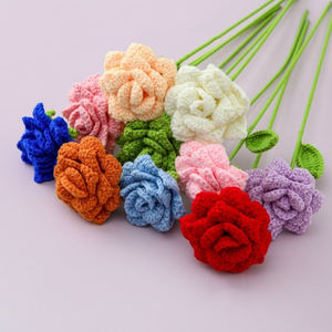 Flores de Rosa Tejidas de 9cm a Precio de Mayoreo, Regalo para el Día de la Madre, San Valentín, Decoración para el Hogar, Flor de Crochet - Product Image 1