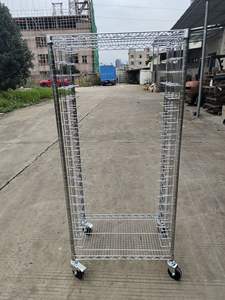 SMT antistatique <span class=keywords><strong>Chrome</strong></span> fil étagère chariot en acier au carbone ESD plateau chariot 4 \ "roues en caoutchouc OEM personnalisable PCB pour chariots à main - Product Image 3