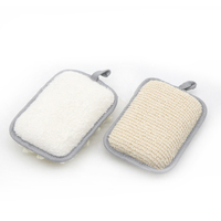 Éponge de bain exfoliante moussante en loofah, faite à la main, pour le soin de la peau, exfoliant corporel circulaire en fibres de chanvre, bambou et ramie, éliminant les odeurs.