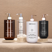 Flacon cosmétique en PET épaissi 250ml 300ml 500ml avec pompe à lotion électroplaquée, impression sur mesure pour shampoing et gel douche