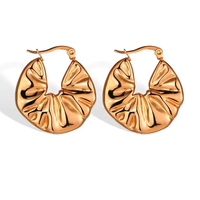Boucles d'oreilles créoles tendance en argent sterling 925 plaqué or 18 carats et rhodium, texture fine, certifiées, pour mariages et soirées