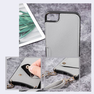 Étui pour téléphone portable en cuir PU portefeuille à bandoulière avec carte pour <span class=keywords><strong>iPhone</strong></span> 17 16 15 14 13 12 Pro Max avec <span class=keywords><strong>cordon</strong></span> corde bandoulière - Product Image 5