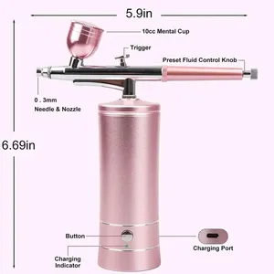 Airbrush Nail With Compressor Portable Air Brush Nails Compressor for Nail Art Paint Model Painting Crafts Wireless <b>Spray</b> Gun - Product Image 3