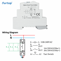 Interrupteur relais ZigBee 16A avec minuterie, moniteur de puissance 1P sur rail DIN, contrôle à distance via l'application Smart Life, marche/arrêt, compatible avec Tuya, Alexa, Google Home