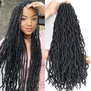 Atacado 14 18 24 36 polegadas Crochê Trança Extensões de Cabelo Sintético Ombre Sintético Loop locs Cabelo Pré Cabelo de Crochê