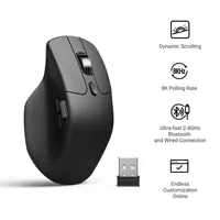Mouse Gaming Nirkabel Keychron M6 Tri-mode, Ringan dan Ergonomis, Polling Rate 8K, Mode Scrolling Ganda, Semua Sakelar Mikro Senyap