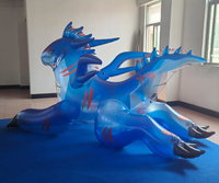 Dragon gonflable bleu transparent personnalisé au prix d'usine pour les cadeaux et les fournitures publicitaires