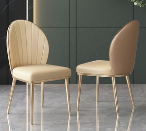 Meubles de salle à manger de luxe, dossier élégant doré, rembourrage <span class=keywords><strong>en</strong></span> cuir, chaises de salle à manger pour hôtel, <span class=keywords><strong>Restaurant</strong></span>, événement - Product Image 4