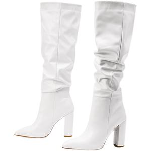 Nouvelles Bottes Hautes à Talons Épais Pointus Hiver <span class=keywords><strong>2022</strong></span>, Modèle Identique aux Défilés Européens et Américains de 2025 - Product Image 5
