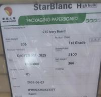 Papier et carton FBB C1S ivoire 170gsm-400gsm IPSUN/Ningbo Fold/Nine Dragon/Liansheng/Asia Symbol, Papier GC1