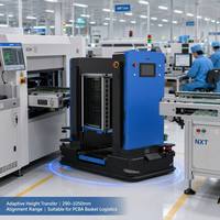 Nouveau Convoyeur à Bande Intelligente AGV avec Navigation SLAM par Code QR, Robot Personnalisé pour le Chargement/Déchargement de Racks de PCB, Construction Métallique en Acier