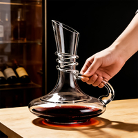 Carafe en cristal soufflée à la main sur mesure – Style rétro, design industriel de luxe léger pour restaurants/bars haut de gamme