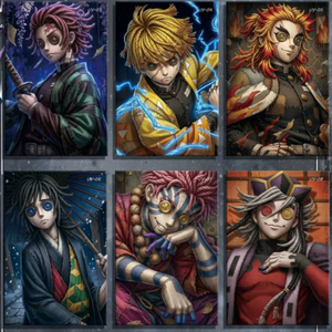 แผ่นภาพตกแต่งผนังลายอนิเมะ DL Demon Slayer x Identity V ลายคิเมทสึ โนะ ไยบะ ภาพวาดลายเส้นสไตล์มังงะญี่ปุ่น ของขวัญ 1 ชิ้น - Product Image 3