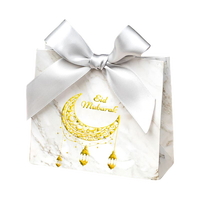 Sacs cadeaux en papier kraft miniature de luxe personnalisés avec poignées en ruban, matériaux recyclés pour l'emballage de bougies et d'artisanat