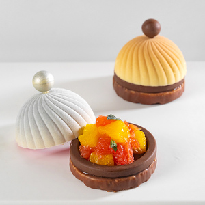 AKOKO6 <span class=keywords><strong>Pâtisserie</strong></span> Française Spirale Boule <span class=keywords><strong>Cercle</strong></span> Demi-Ronde Moule en Silicone Outil de Cuisson pour Mousse Gâteau Gâteau Outils - Product Image 4