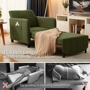 كرسي نوم معياري على شكل حرف L 84 "طويل جدًا قابل للتحويل 3 في 1 4 في 1 كرسي نوم للكبار صغير لغرفة المعيشة - Product Image 3