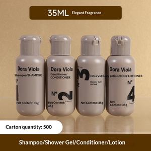 Ensemble de gel douche pour hôtel en flacon de 30 ml, après-shampoing de 45 ml, lotion pour la peau, shampoing jetable, logo personnalisable, utilisation en voyage et en spa - Product Image 6