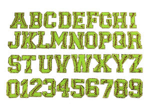 Lettres de l'<span class=keywords><strong>alphabet</strong></span> et chiffres, personnalisé, fausse Chenille, lot de lettres Softball, jaune néon, 50 pièces - Product Image 6
