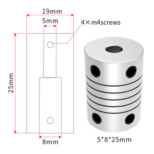Hợp kim nhôm đường song song hàng đầu loạt khớp nối linh hoạt động cơ bước trục couplers - Product Image 6