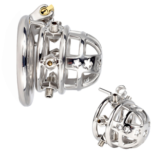 Frrk กรงทรงกระบอกแบบ Arc รูปดาวมีกระดุมแบบกลับด้านกรงพรหมจรรย์สำหรับคู่แหวนอดรัด BDSM - Product Image 1