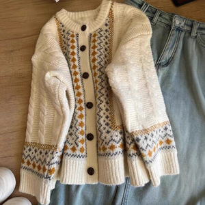 Dalang Sweater Factory Women's Knitted <b>Cardigan</b> Loose Fit Single Breasted Autumn Winter Warm Top Anti Pilling - Product Image 3