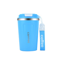 Gobelet isotherme en acier inoxydable de 16 oz avec sangle, tasse de voyage à double paroi sous vide avec couvercle rabattable, plusieurs couleurs, logo personnalisé