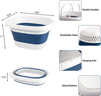 Paniers à linge pliables en plastique avec poignées, design intelligent pour gagner de la place, bac de rangement pour la cuisine, la chambre et la salle de bain