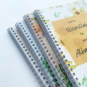 Wholesale Custom Printing A5 College Ruled Spiral Notebook Thick Paper Journal Lined Diary Weekly Planner Notebook