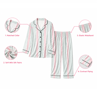 Pyjama pour femmes avec design de boutons imprimés à la demande, ensemble de pyjama deux pièces à motifs botaniques, vêtements de détente pour femmes