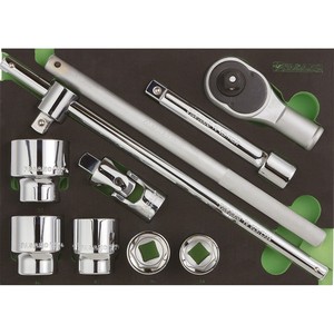 Fasano 10 Piece <b>Socket</b> Wrench Set Metric Chrome Vanadium Steel Automotive Repair Tools - Product Image 1