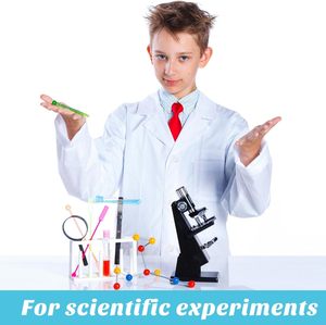 Camice da Laboratorio Bianco per Bambini, Costume da Chirurgo, Dottore, Scienziato, <span class=keywords><strong>Logo</strong></span> Personalizzabile, Traspirante - Product Image 3