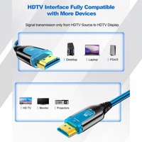 Câble optique actif 8K AOC en fibre tressée PVC HDTV 2.1, 48 Gbit/s ultra haute vitesse, garantie 12 mois, conforme RoHS