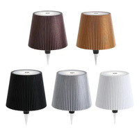 Lampe de table moderne DIY classique de luxe à LED rayée, à piles, avec contrôle tactile, 3 couleurs, gradation, pour restaurant, bar