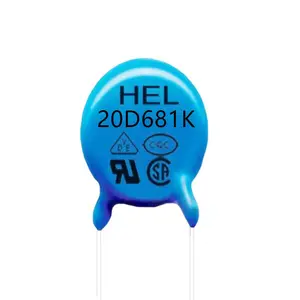 VDE Varistor HEL 20D681K 680v Zinc Oxide High Quality Metal Voltage Dependent Resistor Varistor 681 18k D20 VDR