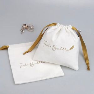 Personalized Name <b>Drawstring</b> Bag, Named Velvet <b>Pouch</b>, Small Bag,Custom Text Bag,Jewelry Bags,Wedding Party Favors,Custom Gift - Product Image 1