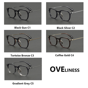 2026 Acetate <span class=keywords><strong>Titanium</strong></span> kính khung cho nam giới retro cổ điển vuông kính mắt khung phụ nữ Nhật Bản kính siêu nhẹ Eyewear - Product Image 6