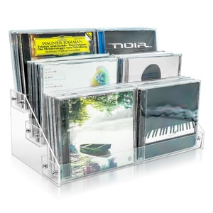 Handmade Counter Top Compact Disc Storage Display <b>Stand</b> Customizable Color & Size Clear Acrylic <b>CD</b> Rack Custom Logo JIC Brand - Product Image 1